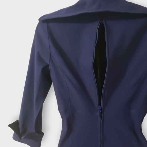 Pinup Couture Lorelei Dress *No Belt* Navy Blue Sz Sm Rockabilly Retro Classic - Picture 7 of 13